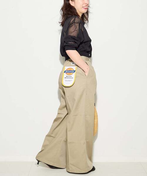 Dickies(ディッキーズ)の「《追加/新色あり》JANE SMITH*DICKIES*L'ESSAGE 別注 2タックBIGパンツ(その他パンツ・レディース・ブラック/ベージュ/カーキ・X-SMALL/SMALL/LARGE/MEDIUM)」の5枚目の写真