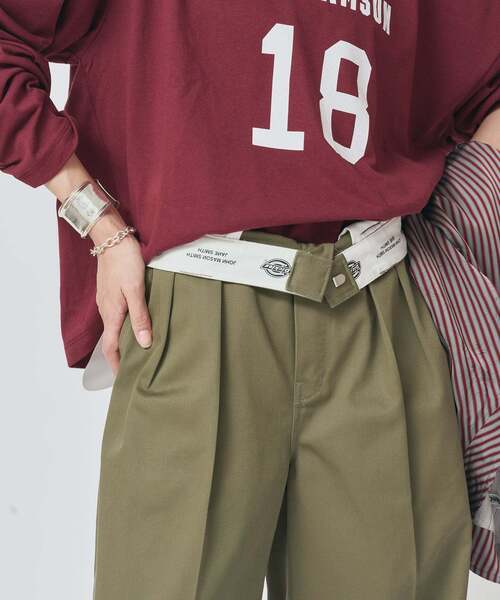 Dickies(ディッキーズ)の「《追加/新色あり》JANE SMITH*DICKIES*L'ESSAGE 別注 2タックBIGパンツ(その他パンツ・レディース・ブラック/ベージュ/カーキ・X-SMALL/SMALL/LARGE/MEDIUM)」の11枚目の写真