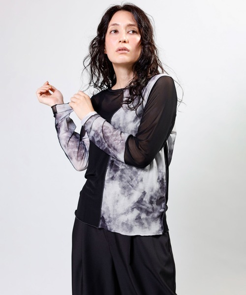 OSMOSIS（オズモーシス）の「2WAYメロー切替長袖Tシャツ（Tシャツ/カットソー・レディース・カーキ/ブラウン/ブラック・ONE SIZE）」の6枚目の写真
