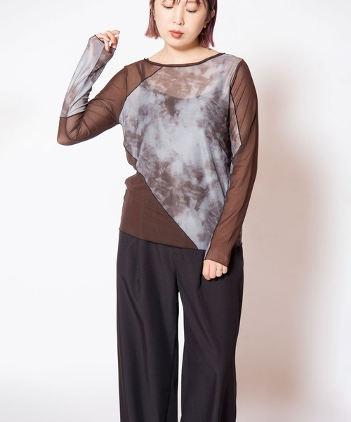 OSMOSIS（オズモーシス）の「2WAYメロー切替長袖Tシャツ（Tシャツ/カットソー・レディース・カーキ/ブラウン/ブラック・ONE SIZE）」の14枚目の写真