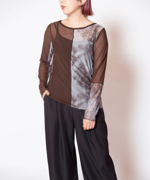 OSMOSIS（オズモーシス）の「2WAYメロー切替長袖Tシャツ（Tシャツ/カットソー・レディース・カーキ/ブラウン/ブラック・ONE SIZE）」の15枚目の写真