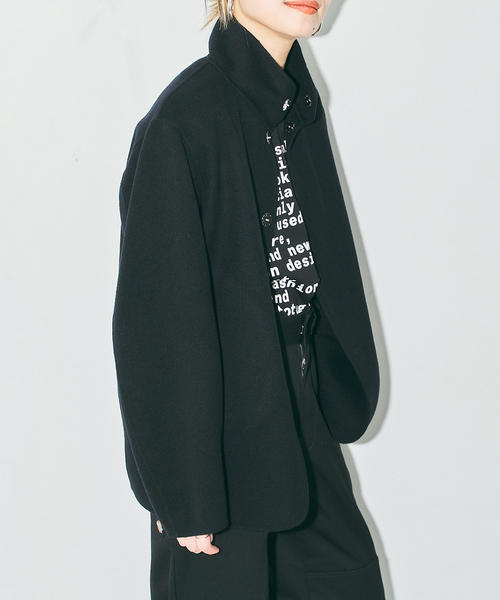CITYSHOP(シティーショップ)の「FINE REVER SHORT コート(その他アウター・レディース・ブラック/ブラウン系その他・38/36)」の4枚目の写真