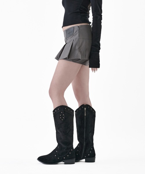 Melviianne(メルヴィアンヌ)の「Low rise pleated skirt(スカート・レディース・MD.Gray/Black・MEDIUM/SMALL)」の12枚目の写真