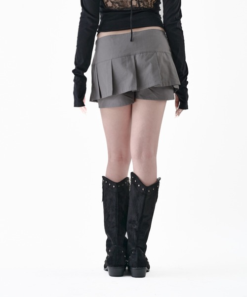 Melviianne(メルヴィアンヌ)の「Low rise pleated skirt(スカート・レディース・MD.Gray/Black・MEDIUM/SMALL)」の13枚目の写真