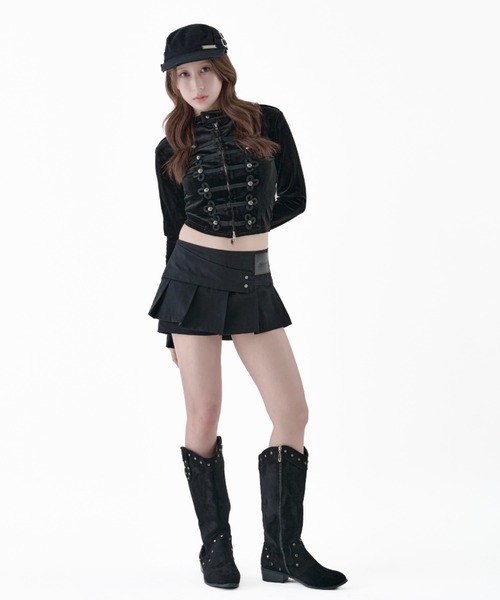 Melviianne(メルヴィアンヌ)の「Low rise pleated skirt(スカート・レディース・MD.Gray/Black・MEDIUM/SMALL)」の5枚目の写真