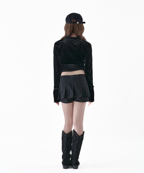 Melviianne(メルヴィアンヌ)の「Low rise pleated skirt(スカート・レディース・MD.Gray/Black・MEDIUM/SMALL)」の7枚目の写真