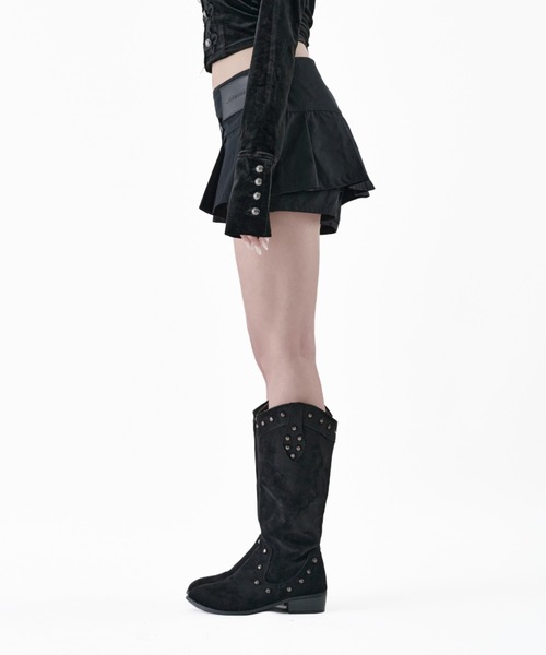 Melviianne(メルヴィアンヌ)の「Low rise pleated skirt(スカート・レディース・MD.Gray/Black・MEDIUM/SMALL)」の9枚目の写真