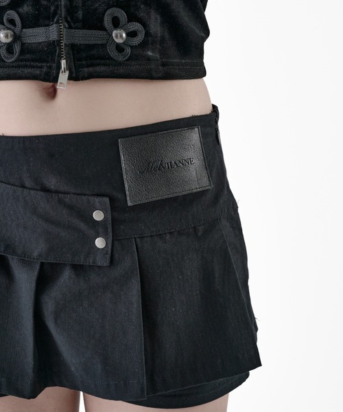 Melviianne(メルヴィアンヌ)の「Low rise pleated skirt(スカート・レディース・MD.Gray/Black・MEDIUM/SMALL)」の3枚目の写真