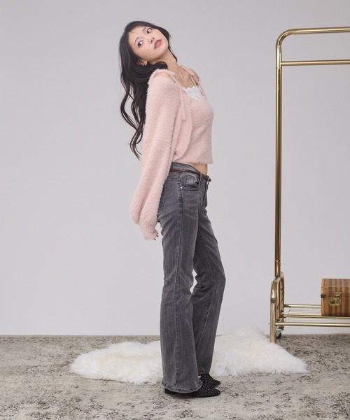 Ambre Neige(アンブルネージュ)の「shaggy knit ensemble / シャギーニットアンサンブル(カーディガン/ボレロ・レディース・アイボリー/ピンク/チャコールグレー/ボルドー・FREE)」の9枚目の写真