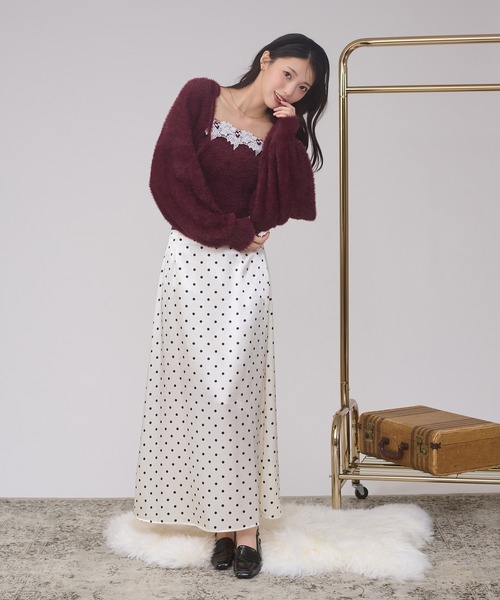 Ambre Neige(アンブルネージュ)の「shaggy knit ensemble / シャギーニットアンサンブル(カーディガン/ボレロ・レディース・アイボリー/ピンク/チャコールグレー/ボルドー・FREE)」の21枚目の写真