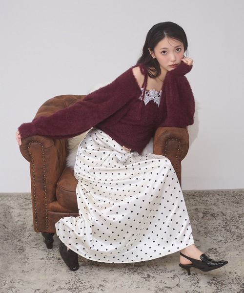 Ambre Neige(アンブルネージュ)の「shaggy knit ensemble / シャギーニットアンサンブル(カーディガン/ボレロ・レディース・アイボリー/ピンク/チャコールグレー/ボルドー・FREE)」の16枚目の写真