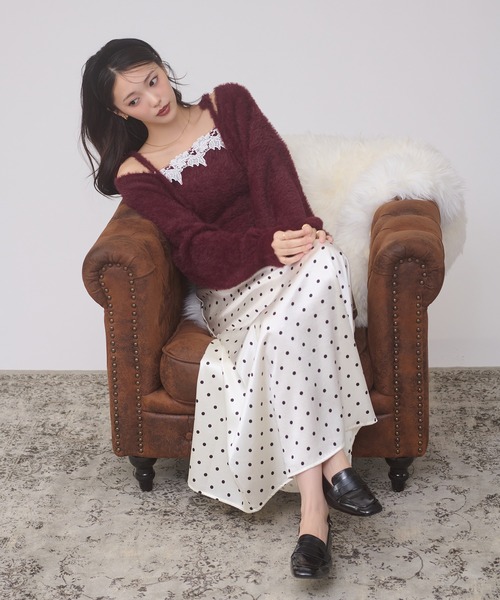 Ambre Neige(アンブルネージュ)の「shaggy knit ensemble / シャギーニットアンサンブル(カーディガン/ボレロ・レディース・アイボリー/ピンク/チャコールグレー/ボルドー・FREE)」の17枚目の写真