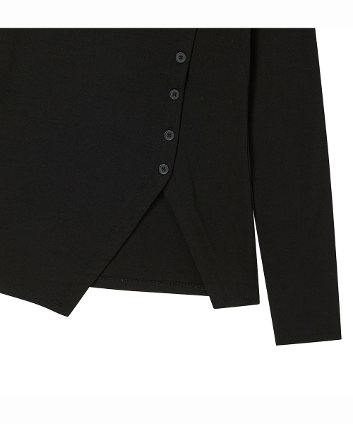 PRENDA(プレンダ)の「BLAZE BUTTON WRAP LONG SLEEVE BLACK(Tシャツ/カットソー・レディース・その他・FREE)」の7枚目の写真