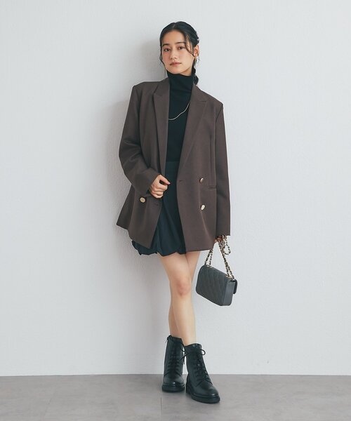 La boutique BonBon（ラブティックボンボン）の「ダブルクロスメタルボタンジャケット（テーラードジャケット・レディース・ベージュ/ブラウン/ネイビー・FREE）」の12枚目の写真