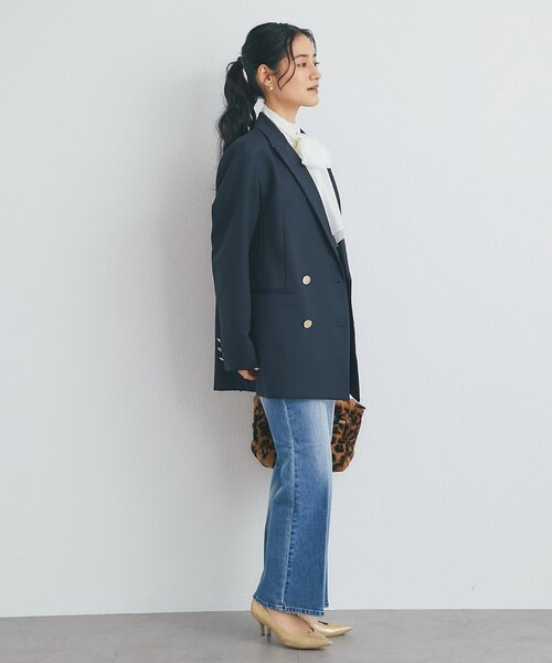 La boutique BonBon（ラブティックボンボン）の「ダブルクロスメタルボタンジャケット（テーラードジャケット・レディース・ベージュ/ブラウン/ネイビー・FREE）」の9枚目の写真