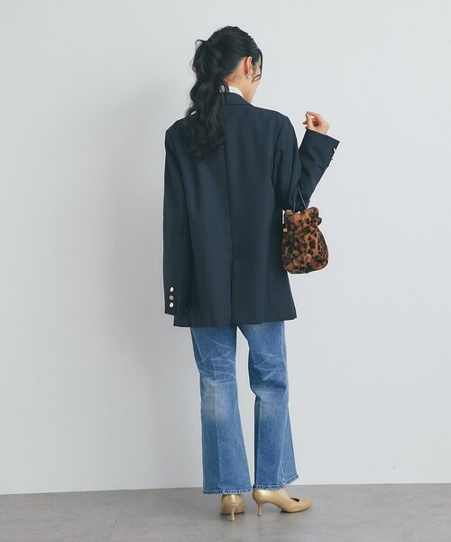 La boutique BonBon（ラブティックボンボン）の「ダブルクロスメタルボタンジャケット（テーラードジャケット・レディース・ベージュ/ブラウン/ネイビー・FREE）」の10枚目の写真