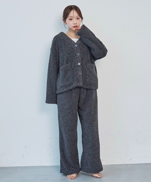 mil(ミル)の「ブークレー リラックスパンツ /モコモコ ルームウェア【585168】(その他パンツ・レディース・ベージュ/チャコールグレー/ライトグレー/ピンク・S-Short/S-Regular)」の12枚目の写真