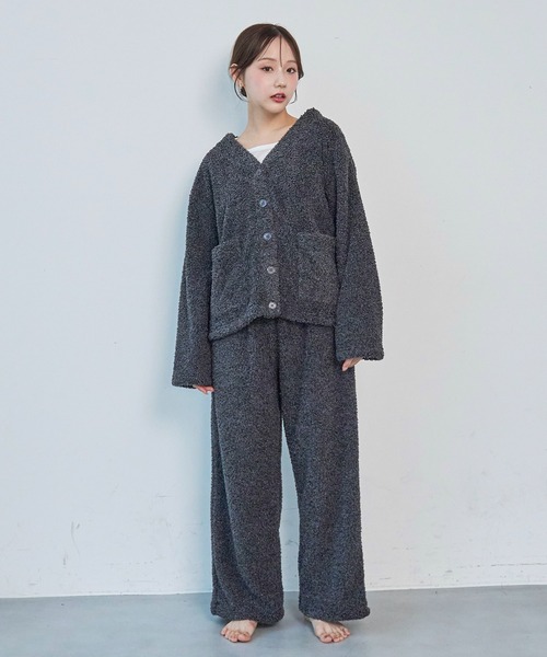 mil(ミル)の「ブークレー リラックスパンツ /モコモコ ルームウェア【585168】(その他パンツ・レディース・ベージュ/チャコールグレー/ライトグレー/ピンク・S-Short/S-Regular)」の13枚目の写真