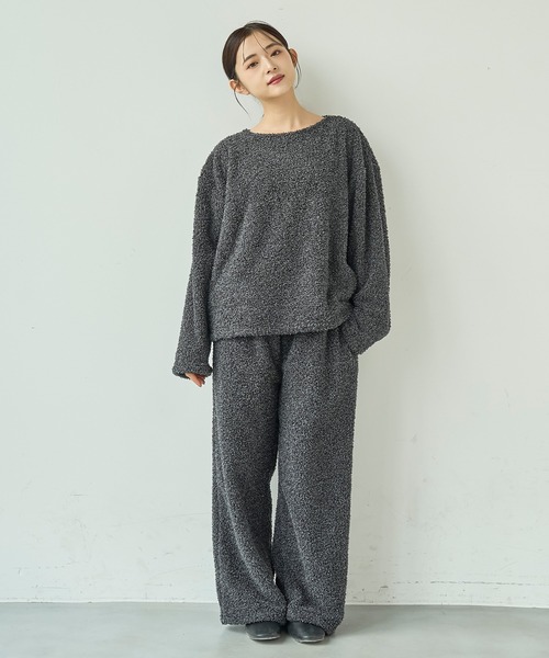 mil(ミル)の「ブークレー リラックスパンツ /モコモコ ルームウェア【585168】(その他パンツ・レディース・ベージュ/チャコールグレー/ライトグレー/ピンク・S-Short/S-Regular)」の15枚目の写真