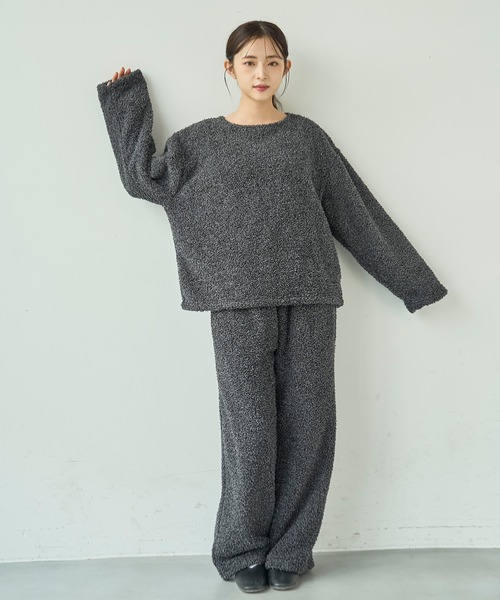 mil(ミル)の「ブークレー リラックスパンツ /モコモコ ルームウェア【585168】(その他パンツ・レディース・ベージュ/チャコールグレー/ライトグレー/ピンク・S-Short/S-Regular)」の20枚目の写真