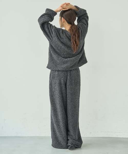 mil(ミル)の「ブークレー リラックスパンツ /モコモコ ルームウェア【585168】(その他パンツ・レディース・ベージュ/チャコールグレー/ライトグレー/ピンク・S-Short/S-Regular)」の18枚目の写真