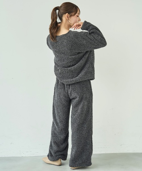 mil(ミル)の「ブークレー リラックスパンツ /モコモコ ルームウェア【585168】(その他パンツ・レディース・ベージュ/チャコールグレー/ライトグレー/ピンク・S-Short/S-Regular)」の8枚目の写真