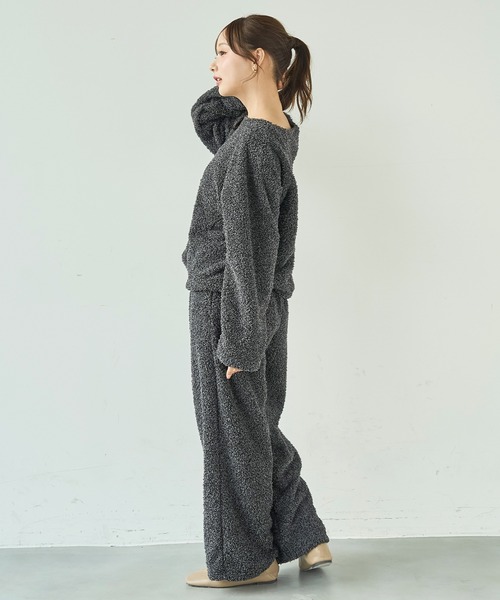 mil(ミル)の「ブークレー リラックスパンツ /モコモコ ルームウェア【585168】(その他パンツ・レディース・ベージュ/チャコールグレー/ライトグレー/ピンク・S-Short/S-Regular)」の7枚目の写真