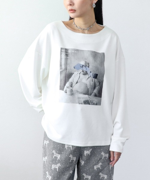 Three Four Time(スリーフォータイム)の「プリントポンチプルオーバー(Tシャツ/カットソー・レディース・オフホワイト・FREE)」の1枚目の写真