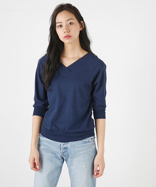 MOUSSY（マウジー）の「2WAY OFF SHOULDER TOPS（Tシャツ/カットソー・レディース・ピンク/グレー/ホワイト/ネイビー・FREE）」の4枚目の写真
