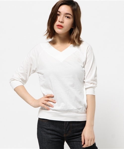 MOUSSY（マウジー）の「2WAY OFF SHOULDER TOPS（Tシャツ/カットソー・レディース・ピンク/グレー/ホワイト/ネイビー・FREE）」の12枚目の写真