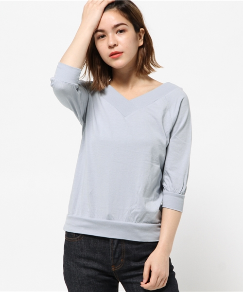 MOUSSY（マウジー）の「2WAY OFF SHOULDER TOPS（Tシャツ/カットソー・レディース・ピンク/グレー/ホワイト/ネイビー・FREE）」の13枚目の写真