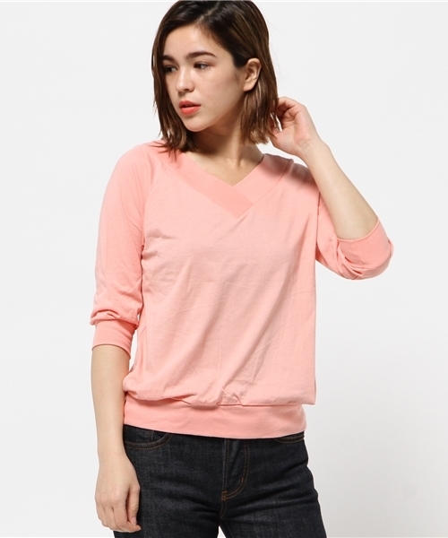 MOUSSY（マウジー）の「2WAY OFF SHOULDER TOPS（Tシャツ/カットソー・レディース・ピンク/グレー/ホワイト/ネイビー・FREE）」の15枚目の写真