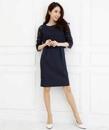 レースドッキングワンピースドレス