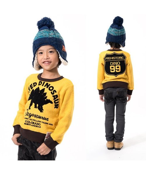 F.O.KIDS（エフオーキッズ）の「あったか恐竜ブークレートレーナー（スウェット・キッズ・チャコール/マスタード/ネイビー・95/140/100/120/130/110/80/90）」の15枚目の写真