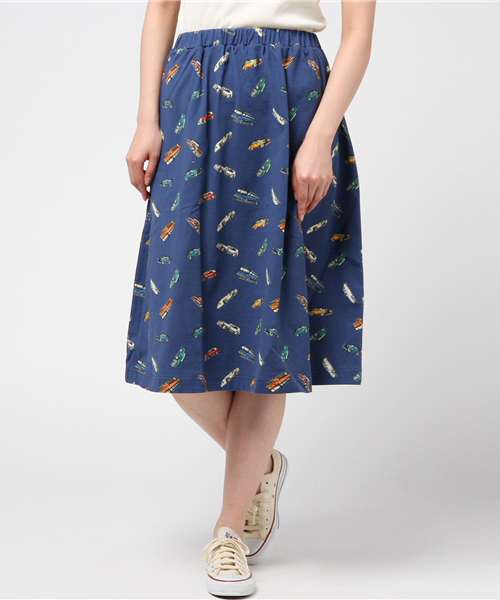 Ne-net(ネネット)の「S おじさんおくるまジャージ(スカート・レディース・ネイビー/ライトグリーン・02)」の2枚目の写真