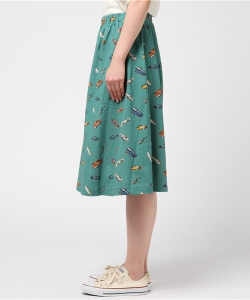 Ne-net(ネネット)の「S おじさんおくるまジャージ(スカート・レディース・ネイビー/ライトグリーン・02)」の4枚目の写真