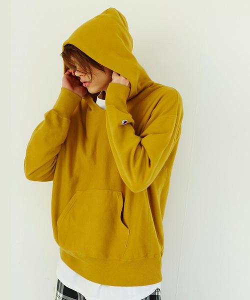 Champion（チャンピオン）の「＜Champion×monkey time＞ ∴ REVERSE WEAVE HOODY/パーカー（パーカー・メンズ・ブラック/マスタード/グレー・SMALL/X-LARGE/LARGE/MEDIUM）」の3枚目の写真