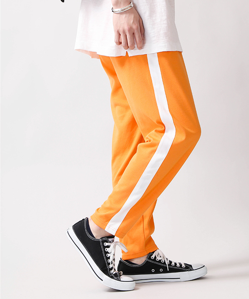 WEGO(ウィゴー)の「WEGO/サイドラインスリムパンツ(その他パンツ・メンズ・ブラック/ブラック系その他/オレンジ/杢グレー・LARGE/MEDIUM)」の4枚目の写真