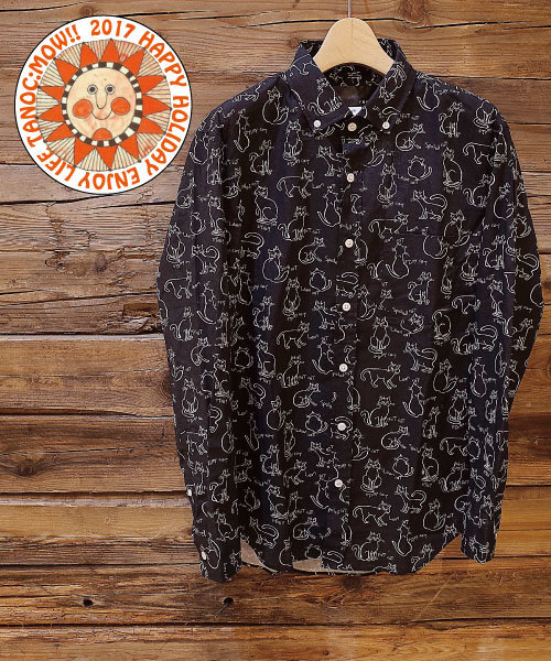 rovtski（ロフトスキー）の「パグフェイスネコイラスト総柄シャツ長袖 /2S17061501（シャツ/ブラウス・メンズ・イエロー系その他/グレー系その他/ブルー系その他2/ブルー系その他/ホワイト系その他/ホワイト系その他3/イエロー系その他2/ホワイト系その他4/ブラック系その他2/ホワイト系その他2/ブラック系その他/グリーン/グレー系その他2/ブラック系その他3/ブルー系その他3/ライトグレー/コバルトブルー/キナリ/ホワイト系その他5/ブルー系その他4/グリーン系その他/ブルー系その他5/ブラック・LARGE/MEDIUM/X-LARGE）」の9枚目の写真