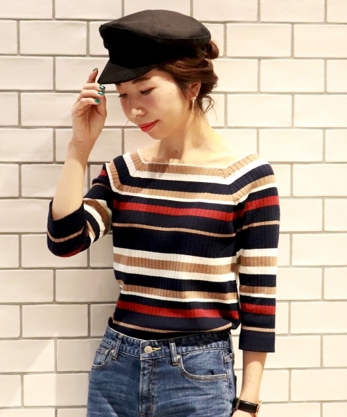 le.coeur blanc（ルクールブラン）の「【WEB限定PRICE】ワイドリブスクエアネック6分袖（ニット/セーター・レディース・ホワイト系その他/ピンク系その他/ブラウン/グリーン/ネイビー/ブルー系その他4・FREE）」の5枚目の写真