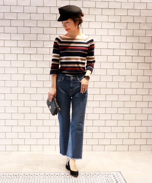 le.coeur blanc（ルクールブラン）の「【WEB限定PRICE】ワイドリブスクエアネック6分袖（ニット/セーター・レディース・ホワイト系その他/ピンク系その他/ブラウン/グリーン/ネイビー/ブルー系その他4・FREE）」の7枚目の写真