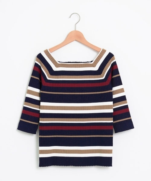 le.coeur blanc（ルクールブラン）の「【WEB限定PRICE】ワイドリブスクエアネック6分袖（ニット/セーター・レディース・ホワイト系その他/ピンク系その他/ブラウン/グリーン/ネイビー/ブルー系その他4・FREE）」の10枚目の写真