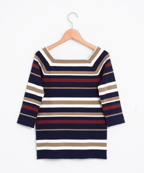 le.coeur blanc（ルクールブラン）の「【WEB限定PRICE】ワイドリブスクエアネック6分袖（ニット/セーター・レディース・ホワイト系その他/ピンク系その他/ブラウン/グリーン/ネイビー/ブルー系その他4・FREE）」の11枚目の写真