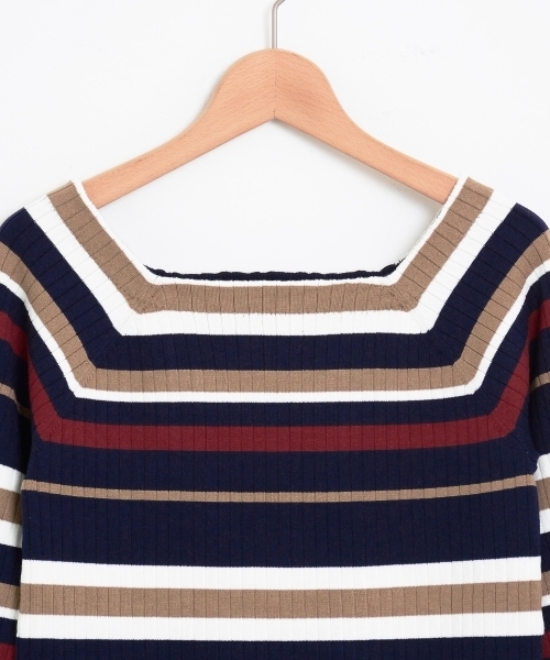 le.coeur blanc（ルクールブラン）の「【WEB限定PRICE】ワイドリブスクエアネック6分袖（ニット/セーター・レディース・ホワイト系その他/ピンク系その他/ブラウン/グリーン/ネイビー/ブルー系その他4・FREE）」の12枚目の写真