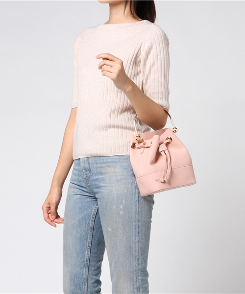 PLAIN CLOTHING（プレーンクロージング）の「2wayリングハンドル巾着ミニバッグ（ショルダーバッグ・レディース・ホワイト/イエロー/ピンク/ライトグレー/ブラック/ベージュ・FREE）」の13枚目の写真