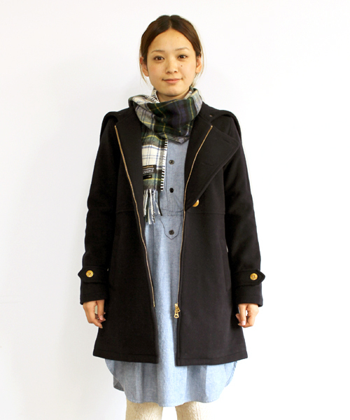 【美品】BEAMS BOY　ウールモッサー フードジップコート　ブラウン 美品】BEAMS BOY ウールモッサー フードジップコート ブラウン