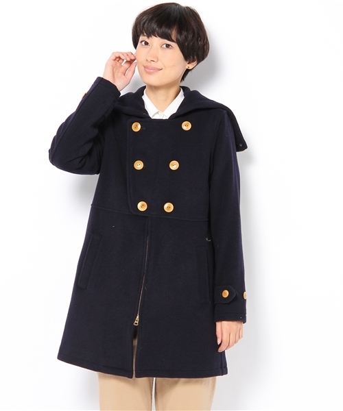 BEAMS BOY(ビームスボーイ)の「BEAMS BOY / ウールモッサー フードジップコート(その他アウター・レディース・カーキ/ブラウン/インディゴブルー・ONE SIZE)」の18枚目の写真