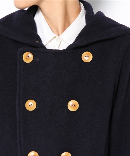 BEAMS BOY(ビームスボーイ)の「BEAMS BOY / ウールモッサー フードジップコート(その他アウター・レディース・カーキ/ブラウン/インディゴブルー・ONE SIZE)」の7枚目の写真