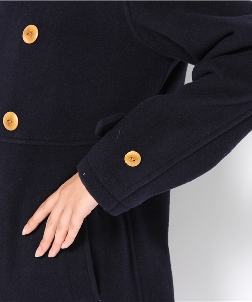 BEAMS BOY(ビームスボーイ)の「BEAMS BOY / ウールモッサー フードジップコート(その他アウター・レディース・カーキ/ブラウン/インディゴブルー・ONE SIZE)」の8枚目の写真