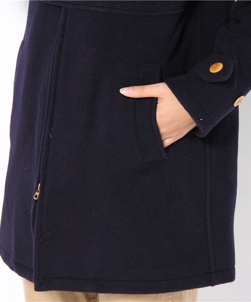 BEAMS BOY(ビームスボーイ)の「BEAMS BOY / ウールモッサー フードジップコート(その他アウター・レディース・カーキ/ブラウン/インディゴブルー・ONE SIZE)」の9枚目の写真